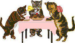 кошки за столом